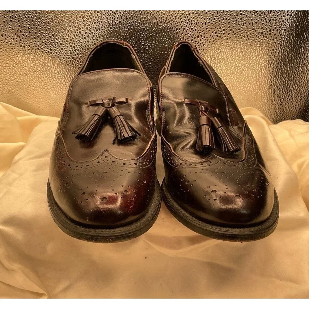 VTG O'SULLIVAN EXECUTIVE IMPERIAL  10D  OXFORD LEATHER WING TIP DRESS SHOES‎